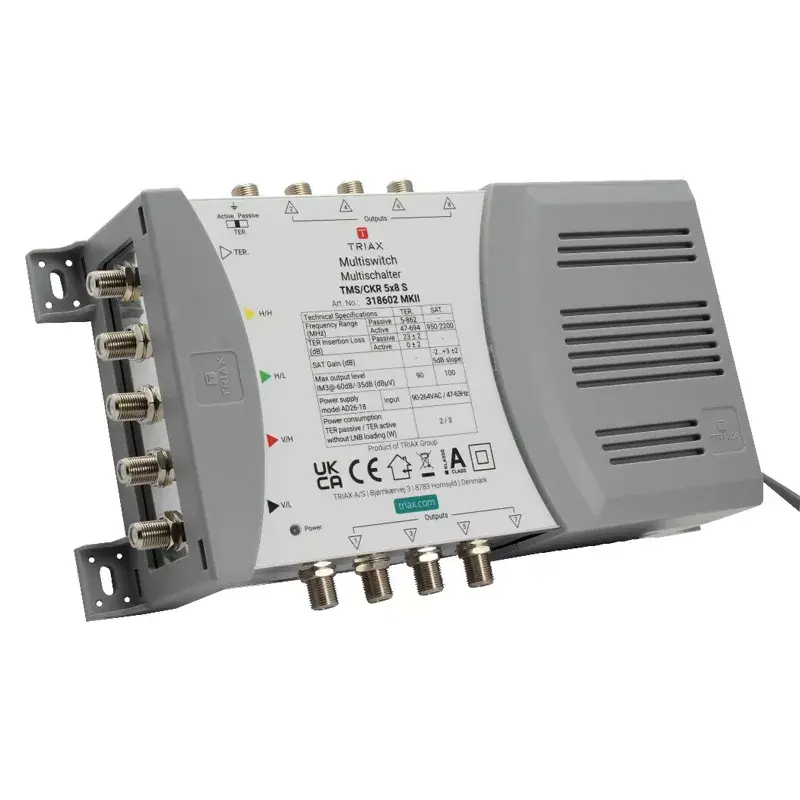 Satelliittien multiswitch Triax 318602 5 tuloa 8 lähtöä