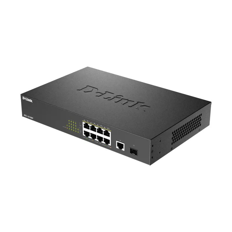 D-Link DGS-1010MP/E verkkokytkin hallitsematon L2 Gigabit Ethernet (10/100/1000) Power over Ethernet (PoE) 1U musta