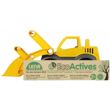 Lena EcoActives Earth Mover, traktori, 2 vuosi/vuotta, muovi, puu, musta, harmaa, keltainen