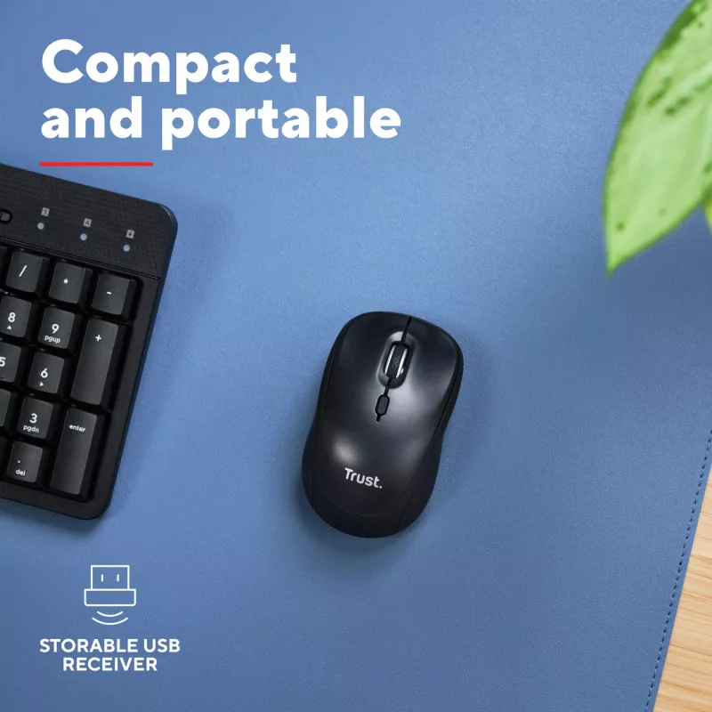Trust Yvi+ -hiiri yleiskäyttöön molempikätinen RF Wireless + Bluetooth optinen 1600 DPI