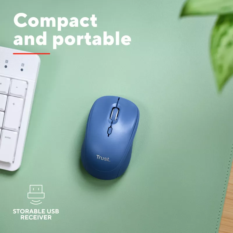 Trust Yvi+ -hiiri yleiskäyttöön molempikätinen RF Wireless + Bluetooth optinen 1600 DPI