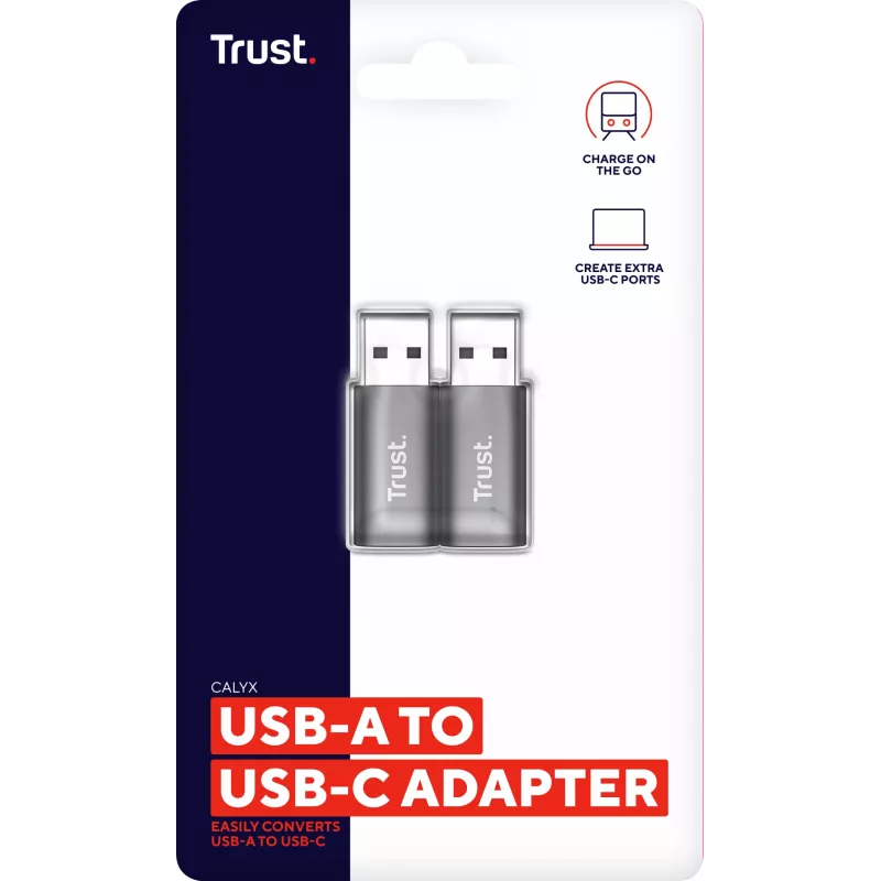 Trust Calyx USB Type-C USB Type-A harmaa liitäntä 1 USB Type-C liitäntä 2 USB Type-A