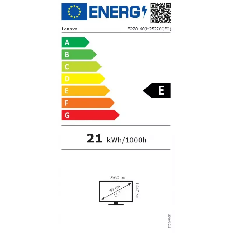Näyttö Lenovo ThinkVision E27Q-40 27