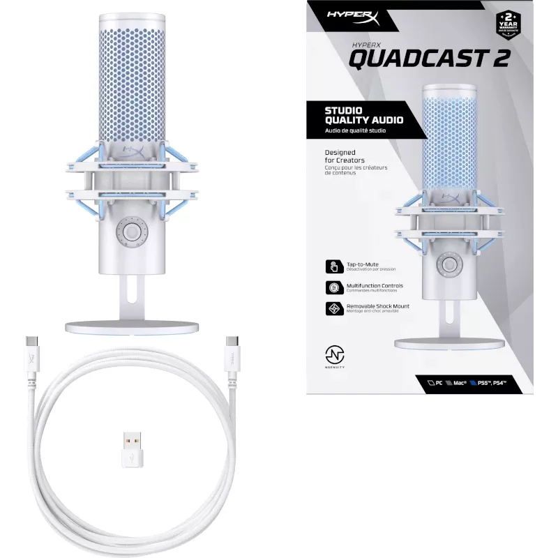 HyperX QuadCast 2 - USB-mikrofoni (Frost)