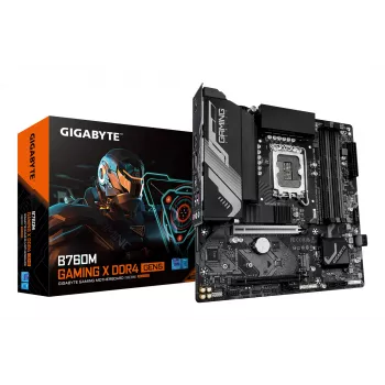 Emolevy GIGABYTE B760M GAMING X DDR4 GEN5, Micro ATX, LGA1700, B760, 4x DIMM enintään 128 GB, 2x PCIe 4.0 M.2, 2.5GbE