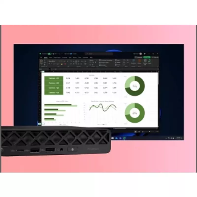 HP ProDesk 4 Mini G1i AI BY7D1ET mini-PC, Intel Core Ultra 7 265T, 16 GB DDR5 5600, 1 TB SSD, Intel Graphics, Windows 11 Pro, musta