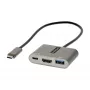 StarTech.com USB-C-moniporttisovitin, USB-C–HDMI 4K-video, 100W PD läpivienti, USB 3.0 -keskitin 5 Gbit/s (1x Type-C/1x A), USB-C-minitelakka, USB-C-matkatelakka, kannettava telakointiasema