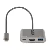 StarTech.com USB-C-moniporttisovitin, USB-C–HDMI 4K-video, 100W PD läpivienti, USB 3.0 -keskitin 5 Gbit/s (1x Type-C/1x A), USB-C-minitelakka, USB-C-matkatelakka, kannettava telakointiasema