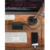 ICY BOX IB-HUB1430-CR pöytään upotettava USB 3.2 Gen 1 -moniporttinen keskitin, musta