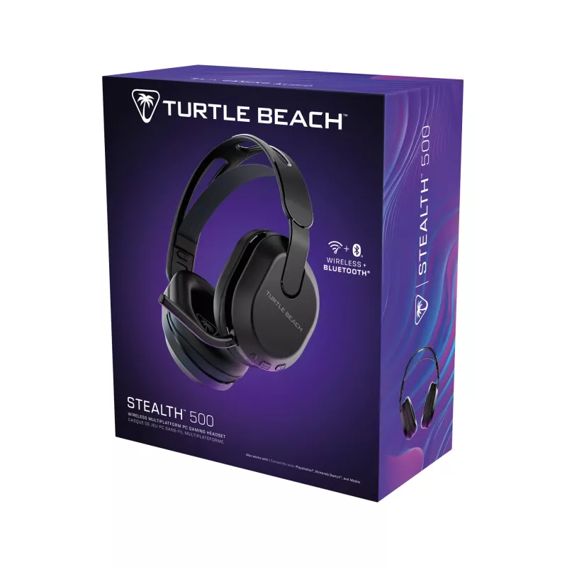 Turtle Beach Stealth 500 musta PC langaton pelikuulokemikrofoni jopa 40 tunnin akunkestolla ja Bluetoothilla PC:lle, PS5:lle, PS4:lle ja mobiililaitteille