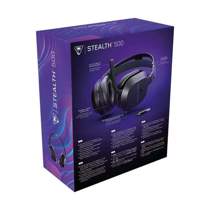 Turtle Beach Stealth 500 musta PC langaton pelikuulokemikrofoni jopa 40 tunnin akunkestolla ja Bluetoothilla PC:lle, PS5:lle, PS4:lle ja mobiililaitteille