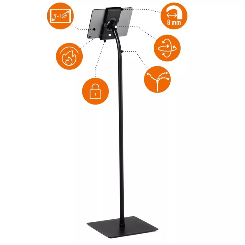 Tablettiteline Durable 894501 musta metalli muovi 360°-kierto