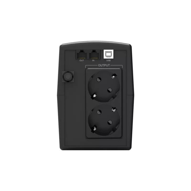 Conceptronic ZEUS01ES UPS, 650 VA (0,65 kVA), 360 W, 2x Schuko, HID USB, RJ45 sisään/ulos, 220-240 V, musta
