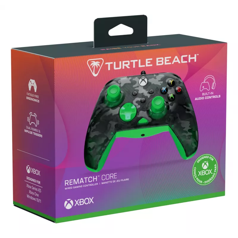 Peliohjain Turtle Beach Rematch Core musta vihreä harmaa USB langallinen