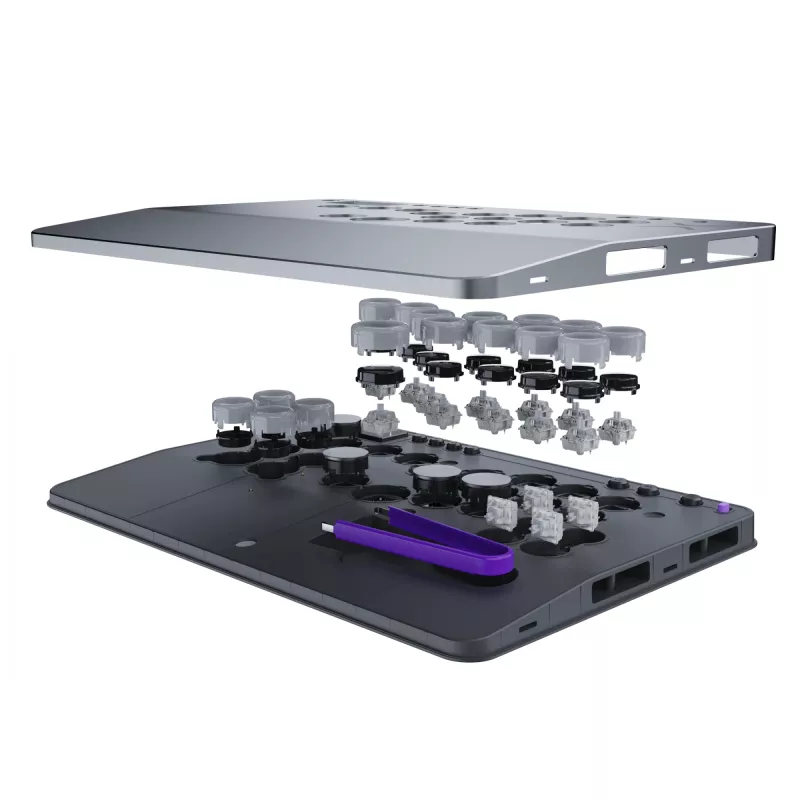 PDP Victrix Pro KO Leverless Fight Stick harmaa USB fightstick PC, PlayStation 4, PlayStation 5