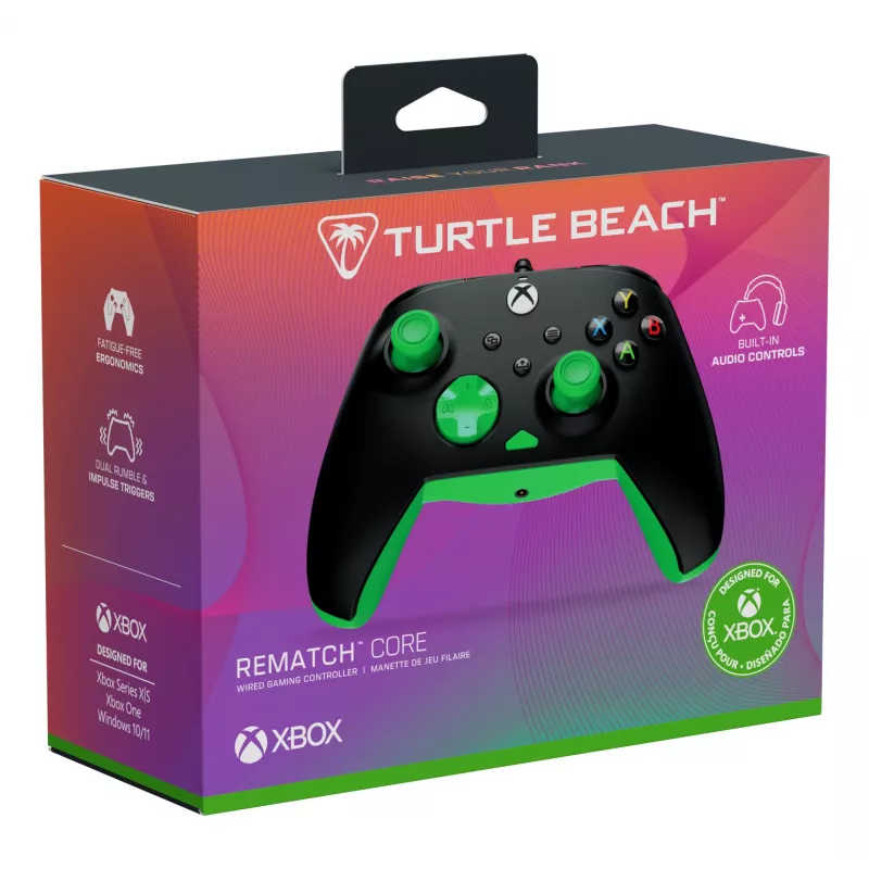 Peliohjain Turtle Beach Rematch Core musta vihreä USB langallinen PC Xbox