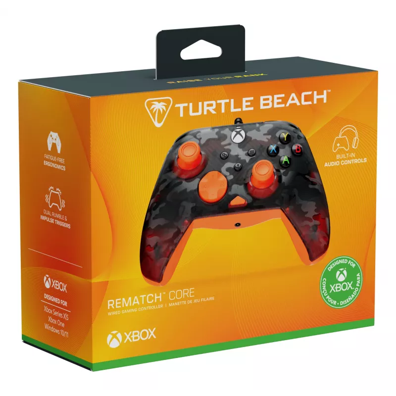 Peliohjain Turtle Beach Rematch Core musta harmaa oranssi USB langallinen