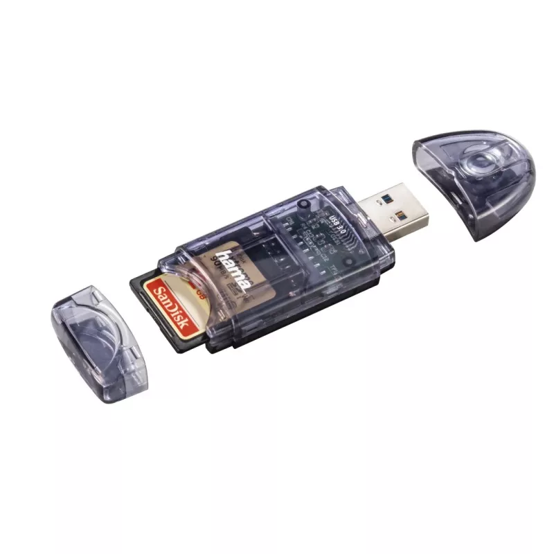 Hama USB 3.0 -kortinlukija, SD/micro SD, antrasiitti