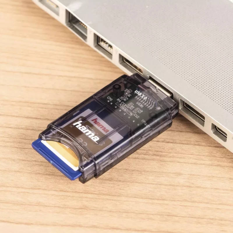 Hama USB 3.0 -kortinlukija, SD/micro SD, antrasiitti