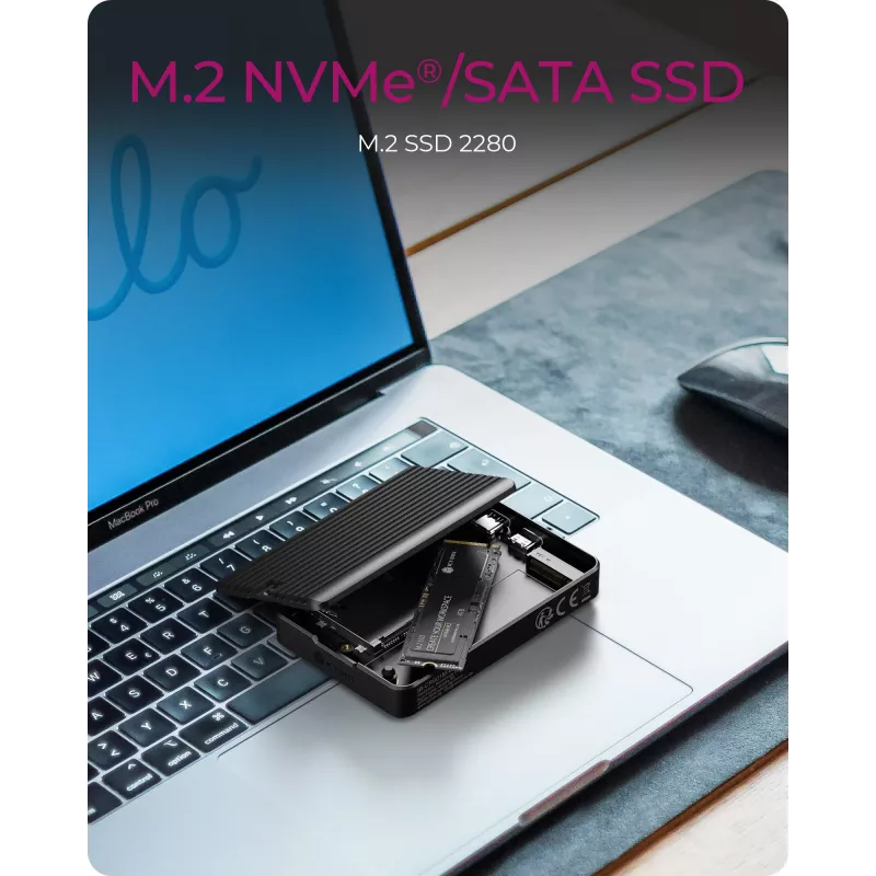 ICY BOX IB-CR601M-C31 SSD-kotelo musta M.2