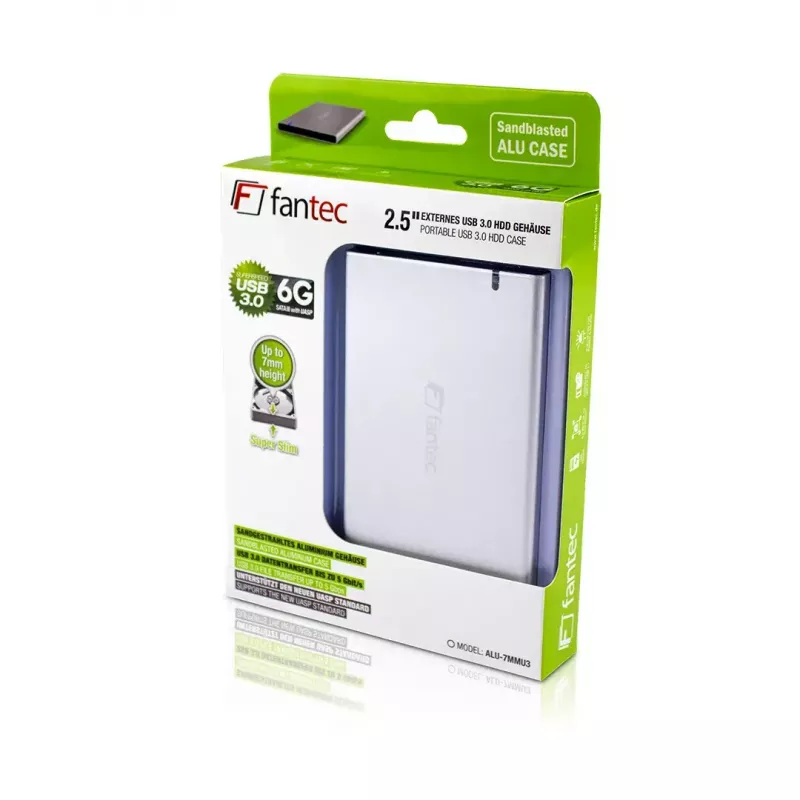 HDD/SSD-kotelo Fantec ALU7MMU3 hopea 2,5 tuumaa