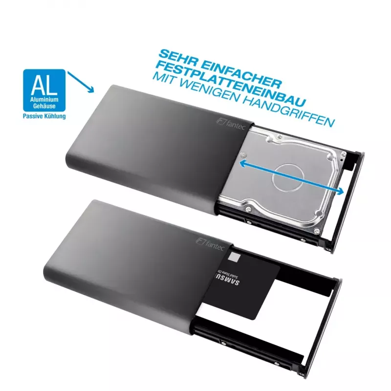 HDD-kotelo Fantec DB-ALU31 musta 3,5 tuumaa