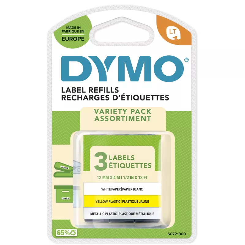 DYMO LetraTag -merkintänauha lajiteltu 3 kpl:n pakkaus