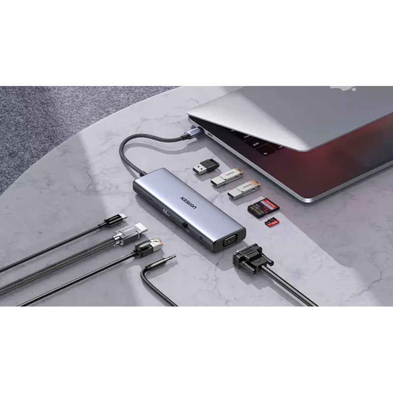 Ugreen Revodok 10-in-1 USB-C-keskitin UGREEN 15601 10 porttia 4K HDMI