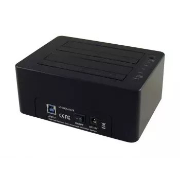 LC Power LC-DOCK-U3-CR - HDD-telakointiasema verkkonäytöllä, virtakytkin, kloonaustoiminto, paikat: 2 - 2.5 / 3.5 jaettu (6,4 cm/8,9 cm