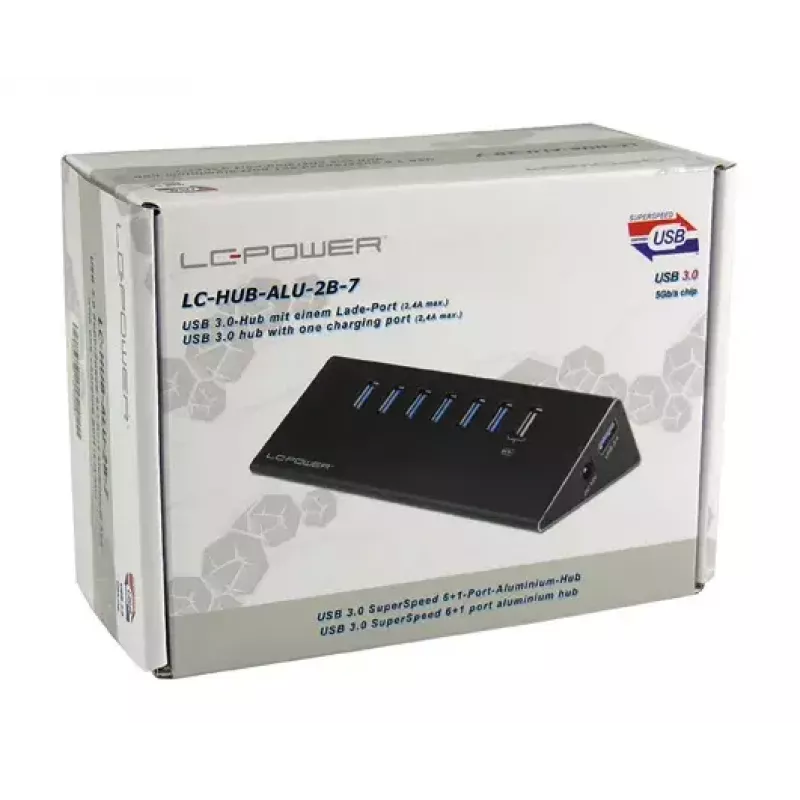 USB-keskitin LC-Power LC-HUB-ALU-2B-7