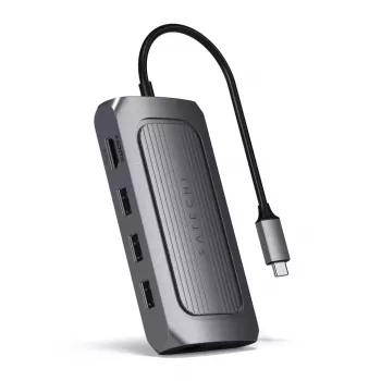 Kannettavatietokoneen telakka Satechi ST-U4MA3M USB Type-C harmaa 100W Power Delivery
