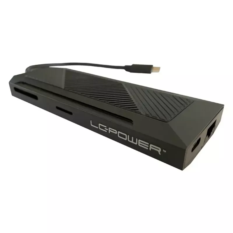 USB-keskitin LC-Power LC-HUB-C-MULTI-6-RGB Type-C 5000 Mbit/s musta