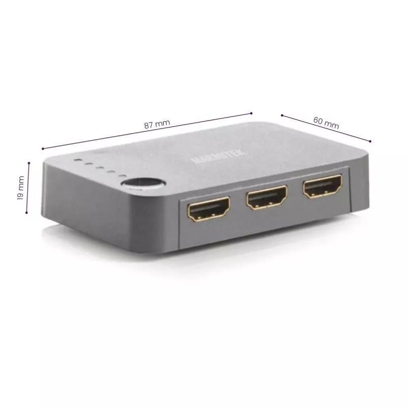 Marmitek Connect 350 UHD 2.0 HDMI-kytkin, HDMI 2.0b, 4K 2160p, 18 Gbit/s, musta