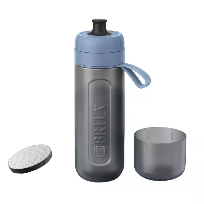 Brita Fill & Go Active 1052248 vedensuodatinpullo, 2 MicroDisc mukana, tummansininen