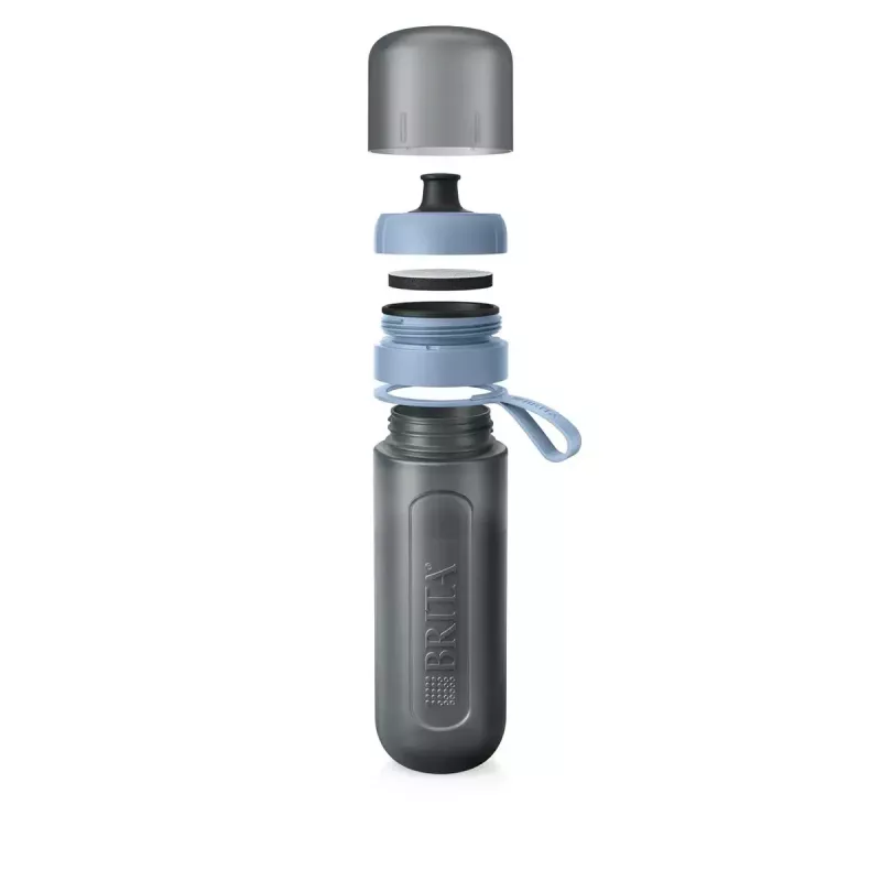 Brita Fill & Go Active 1052248 vedensuodatinpullo, 2 MicroDisc mukana, tummansininen