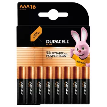 Kertakäyttöinen alkaliparisto Duracell Plus AAA — 48 x 11 x 10 mm, pakkauksen paino 160 g