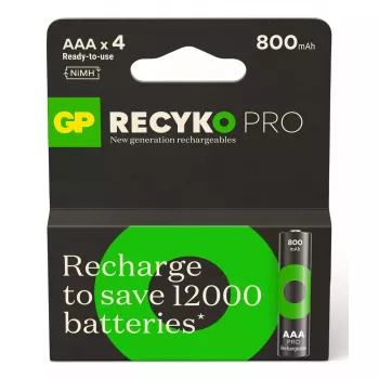 Uudelleenladattava paristo GP Batterien ReCyko Pro GPRCP80AAA174C4 AAA NiMH 14g