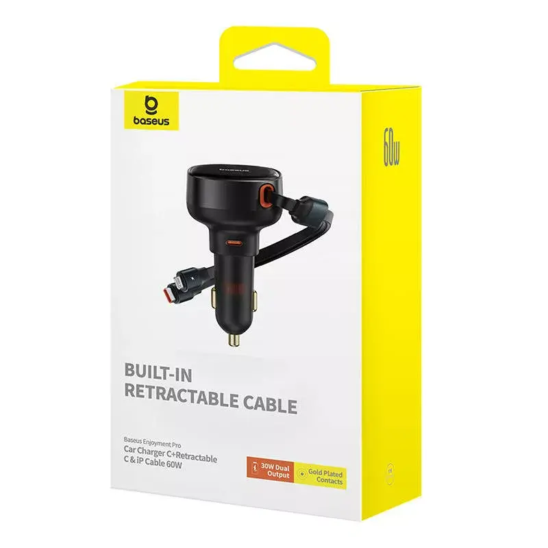 Baseus Enjoyment Pro 60W autolaturi USB-kaapeli