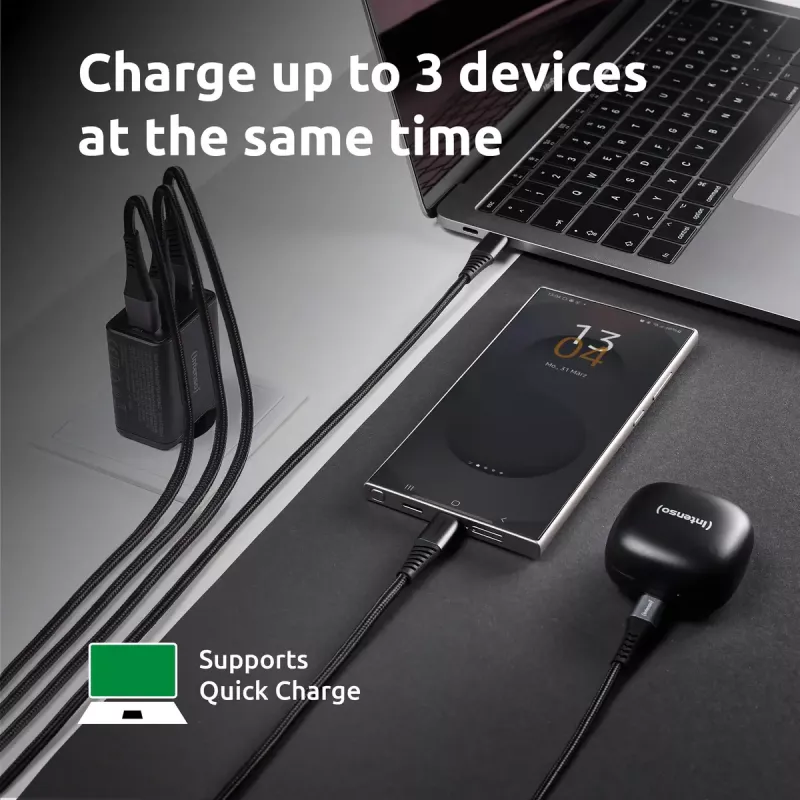 Virtalähde Intenso W65ACC USB-A- ja USB-C-liitännät musta