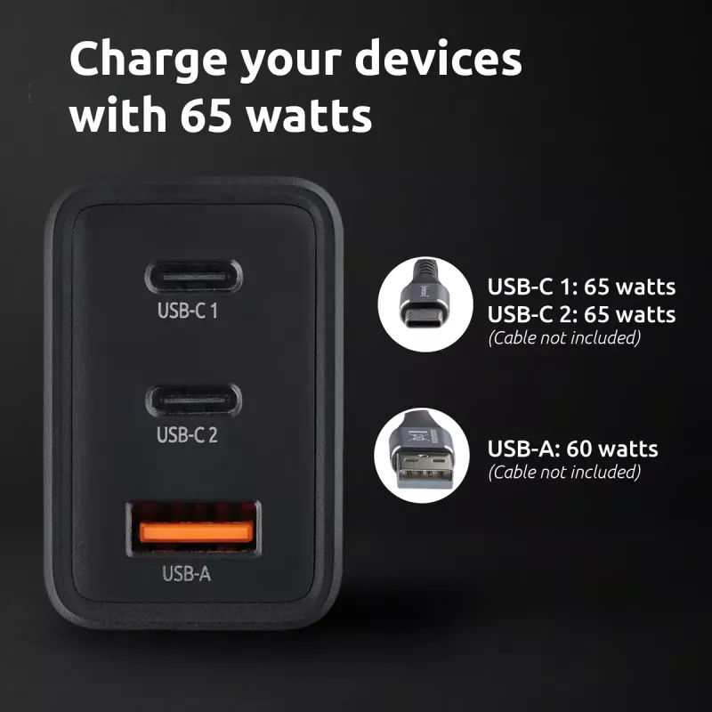 Virtalähde Intenso W65ACC USB-A- ja USB-C-liitännät musta