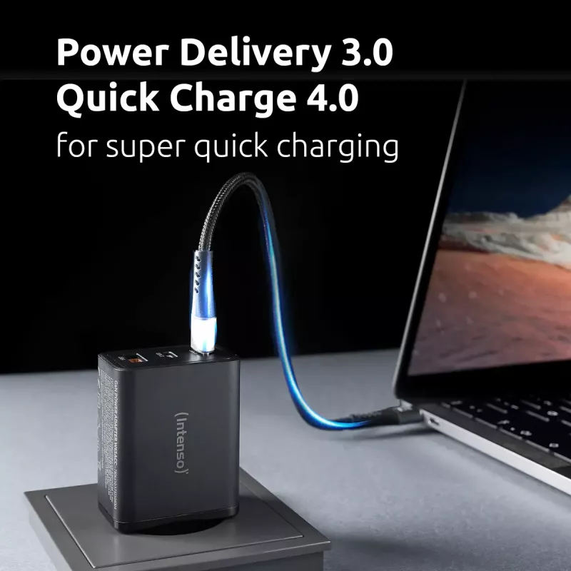 Virtalähde Intenso W65ACC USB-A- ja USB-C-liitännät musta