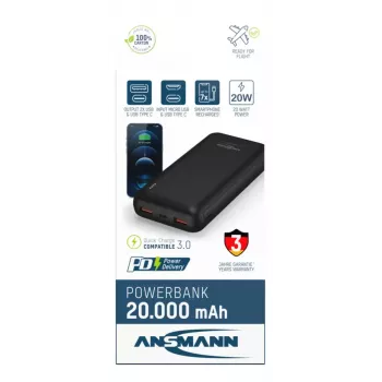 Kannettava varavirtalähde Ansmann PB320PD 20000 mAh