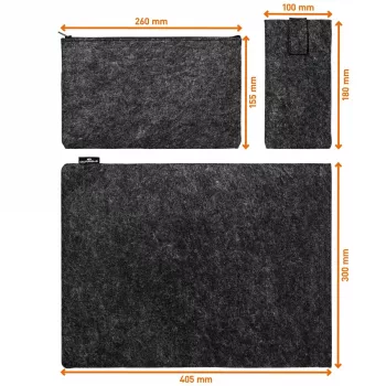 Sleeve-kotelo Durable Effect 41,7 cm 16,4 inch antrasiitti 2 etutaskua