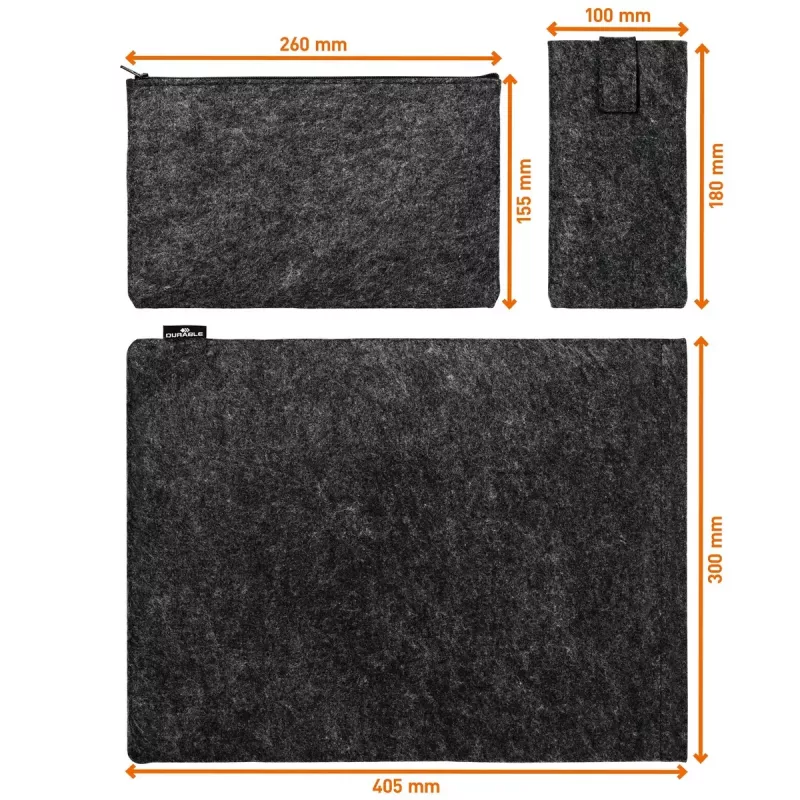 Durable 507158 MultiBag EFFECT kannettavan / tabletin suojakotelo 16,4″ (41,7 cm), kierrätetty PET-huopa, lisävaruste- ja puhelintaskulla