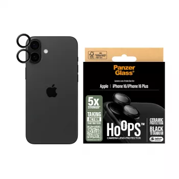 PanzerGlass ® Hoops® keraaminen kameran linssinsuoja iPhone 16 | 16 Plus