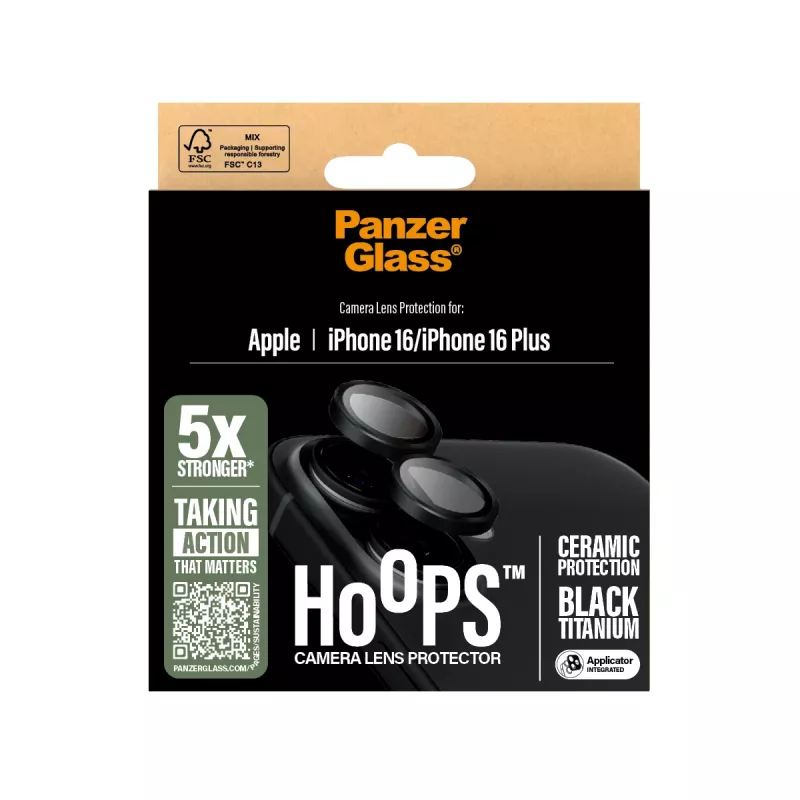 PanzerGlass ® Hoops® keraaminen kameran linssinsuoja iPhone 16 | 16 Plus