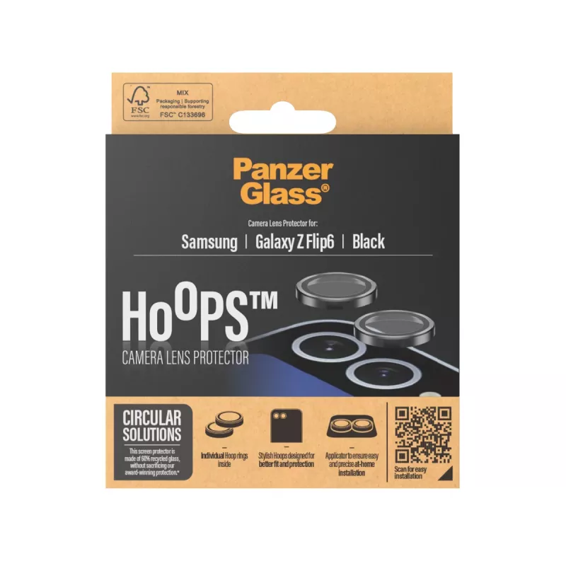 PanzerGlass ® Hoops® kameran linssinsuoja musta Samsung Galaxy Z Flip6