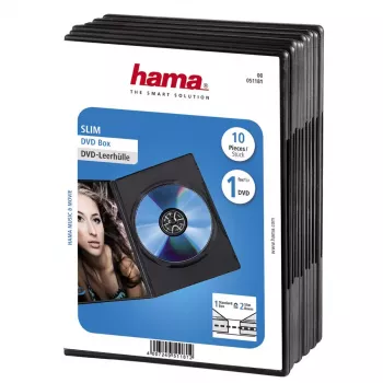 Hama 51181 ohut DVD-kotelo musta 1 levy