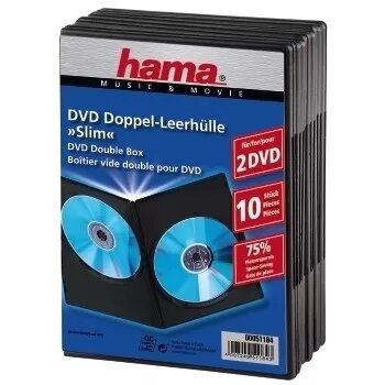 Hama 51184 ohut DVD-kaksoiskotelo musta 2 levyä
