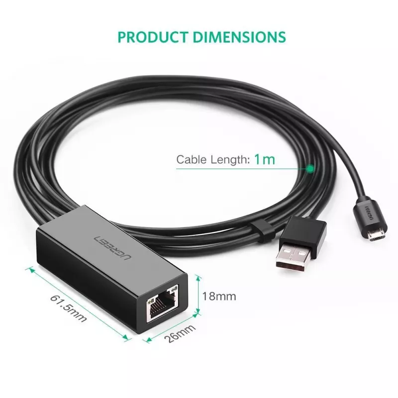 Verkkokortti Ugreen 30985 Ethernet langallinen USB-liitäntä